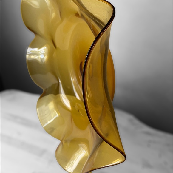 Vintage Amber MCM Glass Bowl - Picture 4 of 8